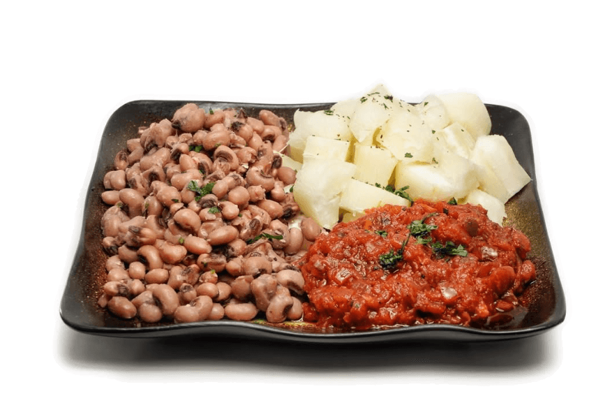 Niambi AK Ndiebe plate with vegan black-eyed peas and cassava