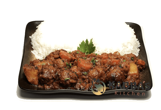 Thiou Boulette Senegalese tomato stew with seasoned meatballs over rice